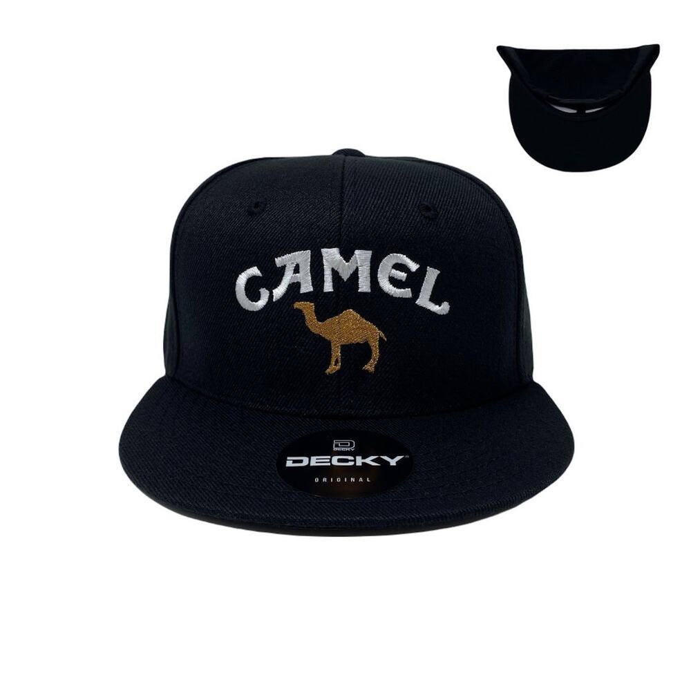 Camel Snapback Hat All Black
